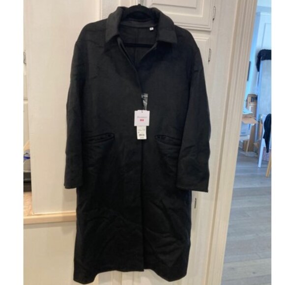 Uniqlo x JW Anderson Black Wool Trench Double Face Belted Coat Women's XS NWT - Picture 8 of 13
